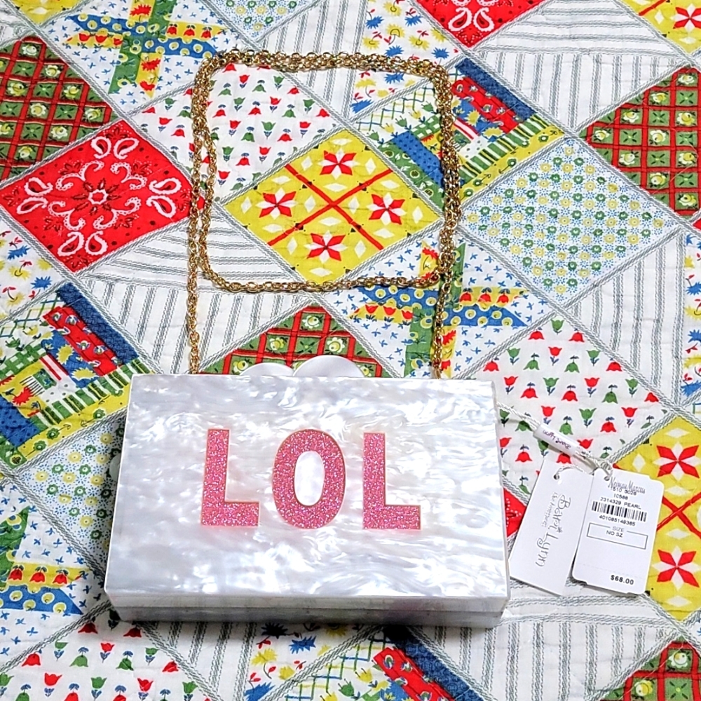 NWT Bari Lynn acrylic box clutch